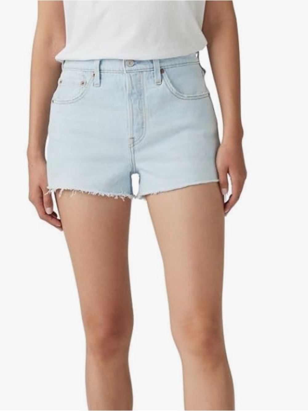 Levis 501 Light Wash High-Rise Denim Shorts